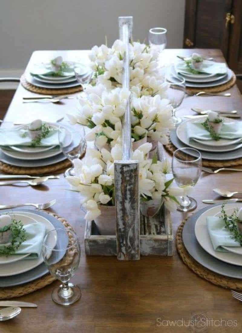 Rustic Farmhouse Elegant Tulip Spring Centerpiece