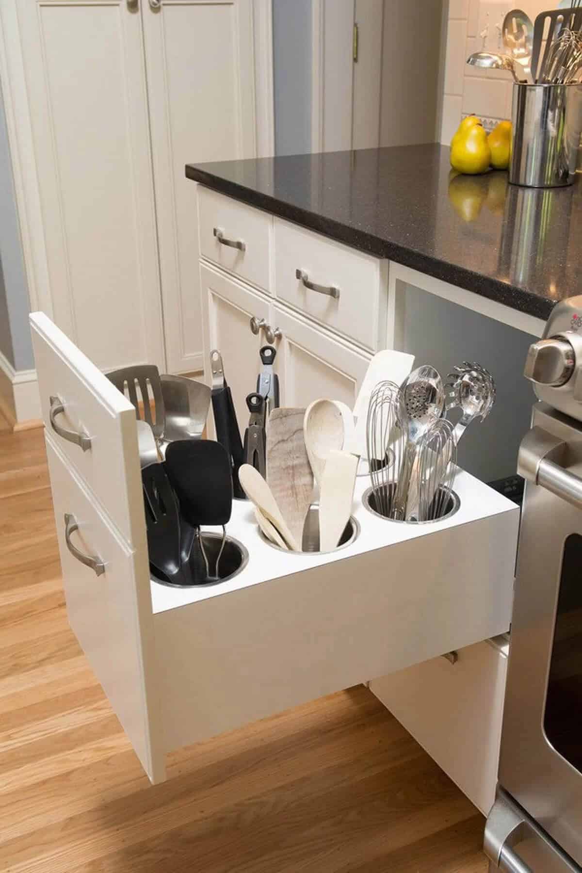 De-clutter Your Counter Space with Hidden Utensil Caddies