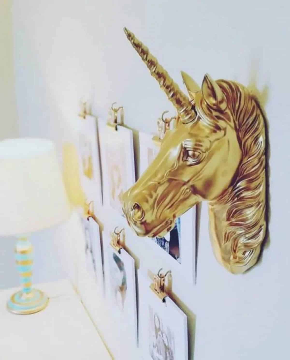 Glittery Unicorn Head Wall Sculpture