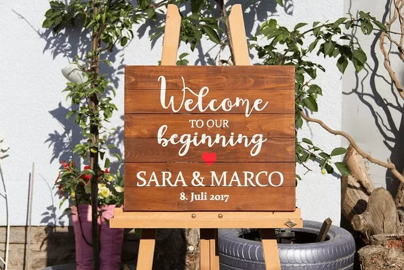 Wooden “Welcome” Wedding Pallet Sign