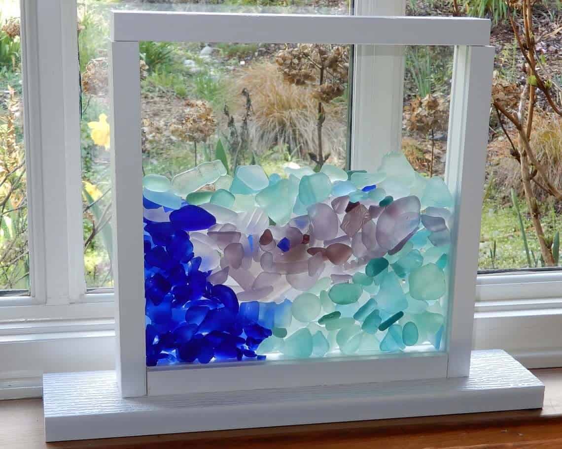 Sea Glass Upright Window Display