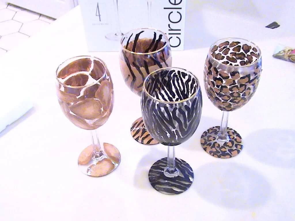 Fun Animal Print Wine Glasses