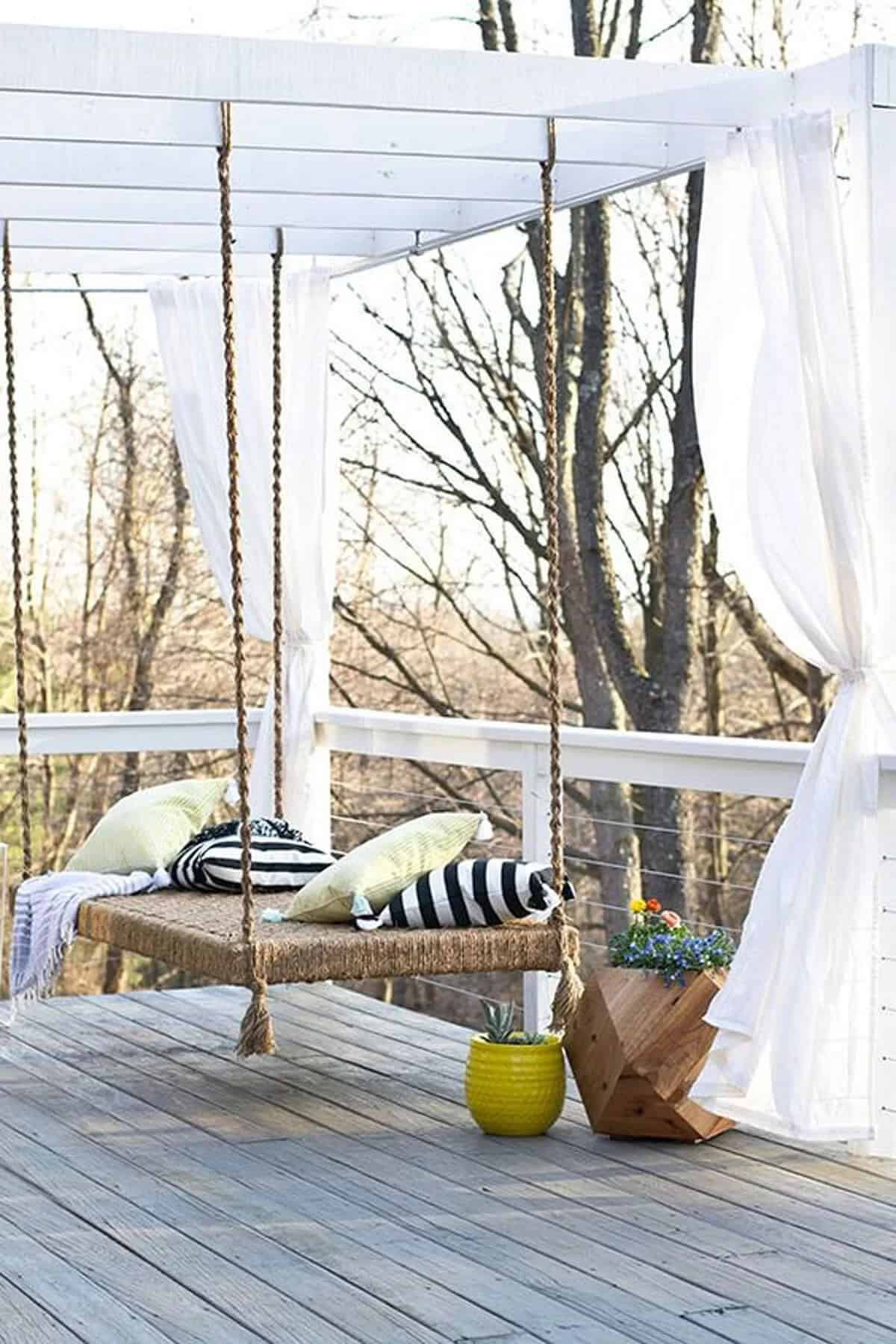 Charming Decktop Pergola Swing