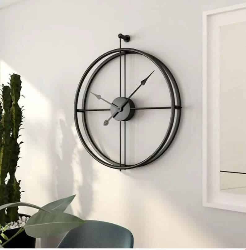 Black Metal Vintage Nordic Wall Clock