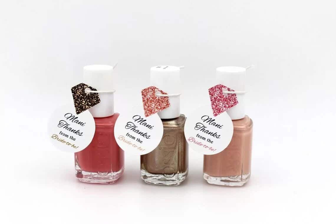 Glittering Diamond Tags for Nail Polish Favors