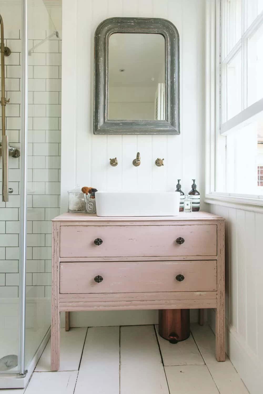 DIY Upcycled Dresser Bathroom Vanity