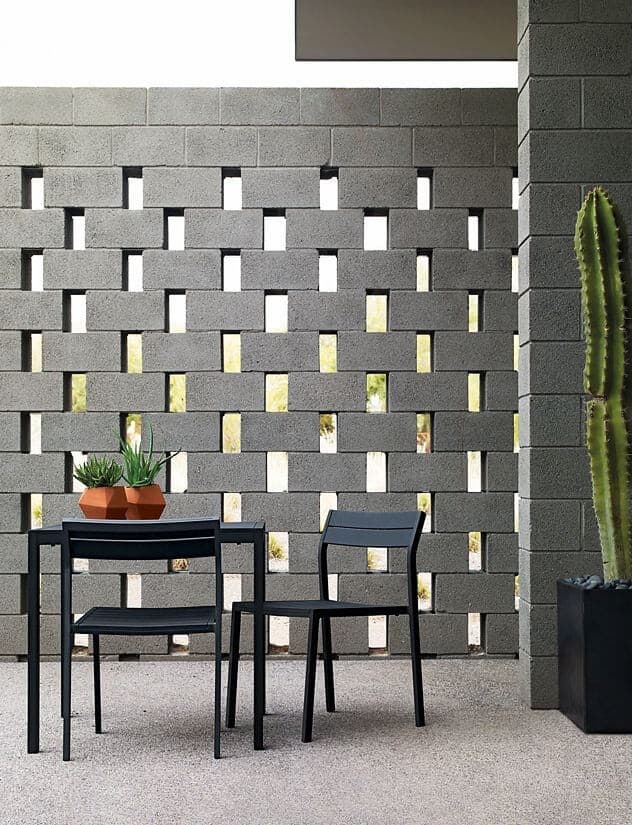 Zen Style Cinder Block Privacy Wall