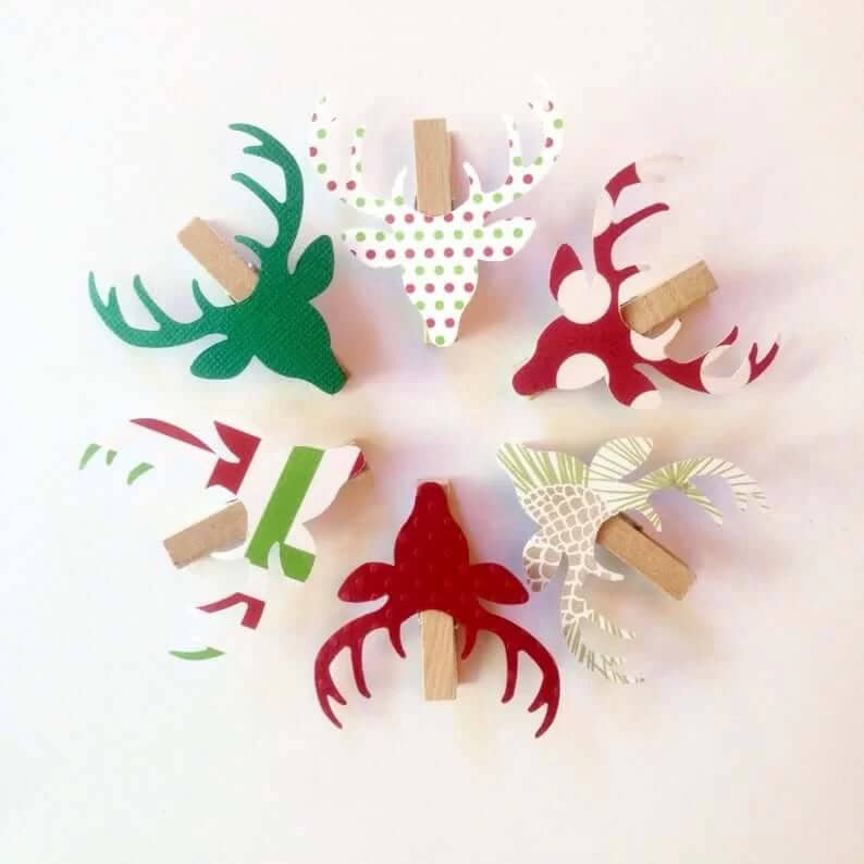 Colorful Reindeer Clothespins for a Fun and Festive Touch