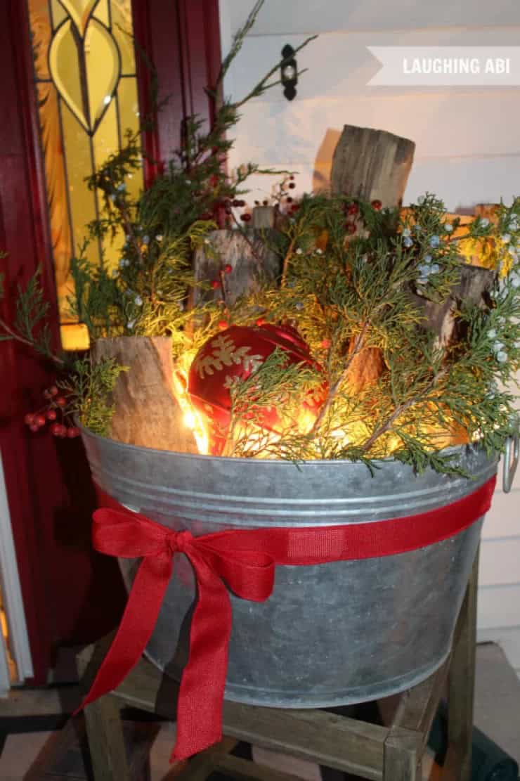 Christmas Firewood Bucket