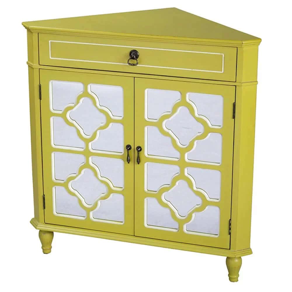 Heather Ann Creations 2-Door Corner Cabinet with Drawer