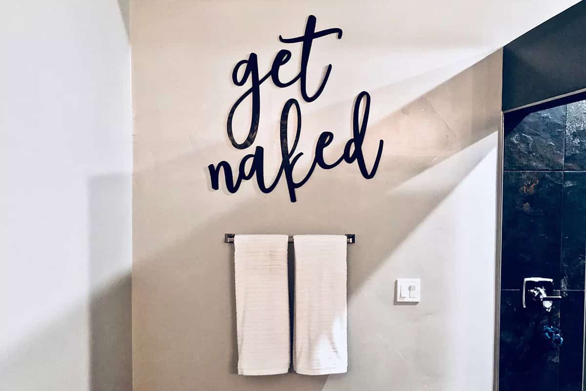 Get Naked Bathroom Wall Sign