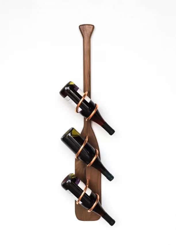 Black Walnut Boat Paddle Wine Rack