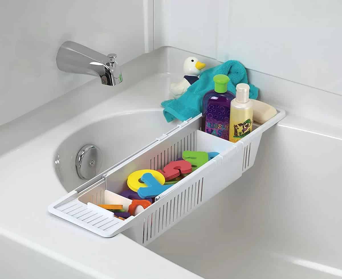 Expandable Bath Time Organizer and Storage Basket