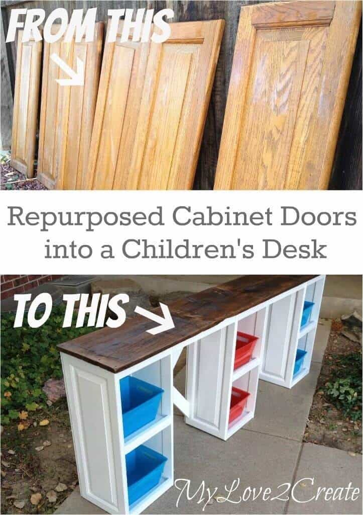 Upcycled Kids’ Storage Cubbies and Workspace