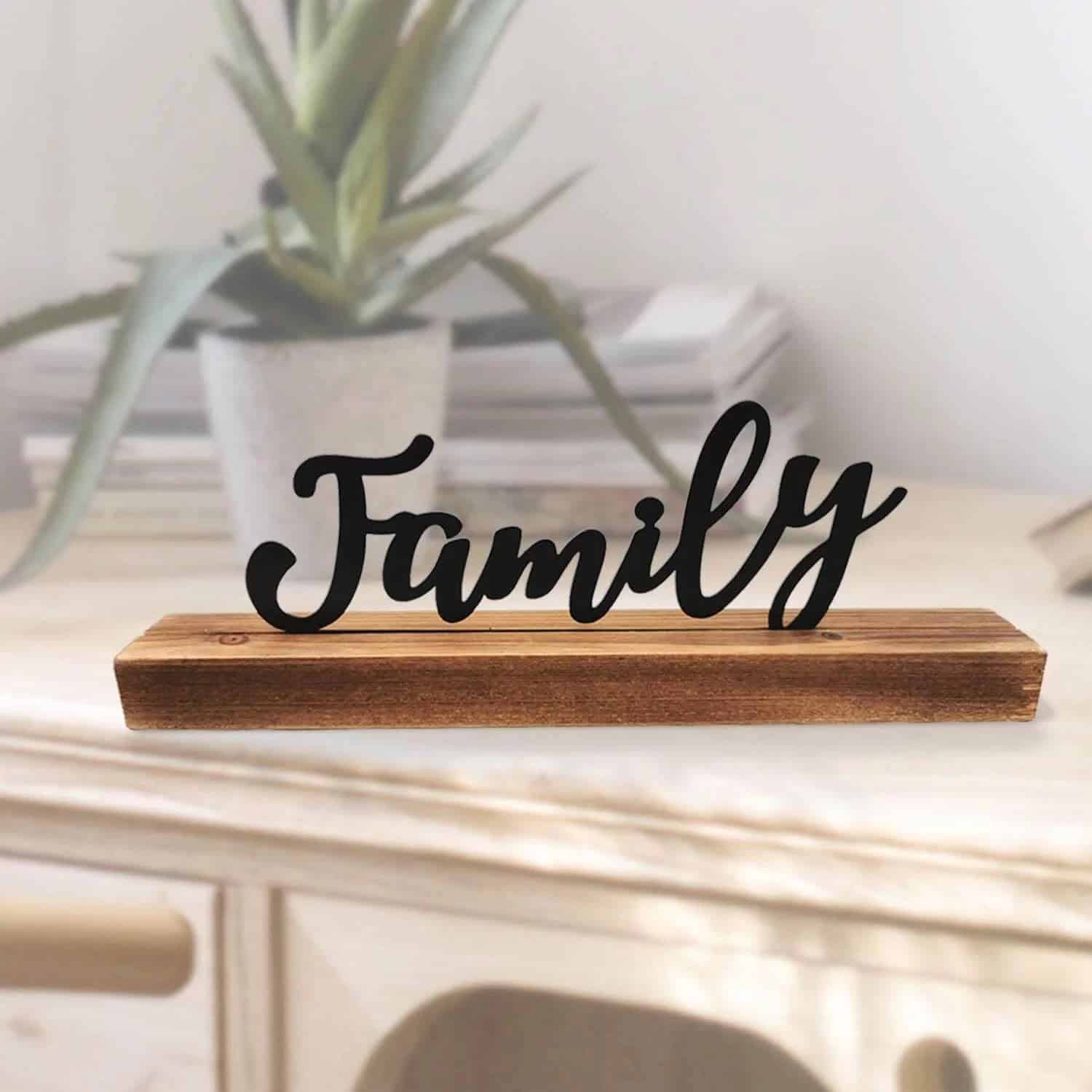 Metal Cut-Out “Family” Wooden Sign