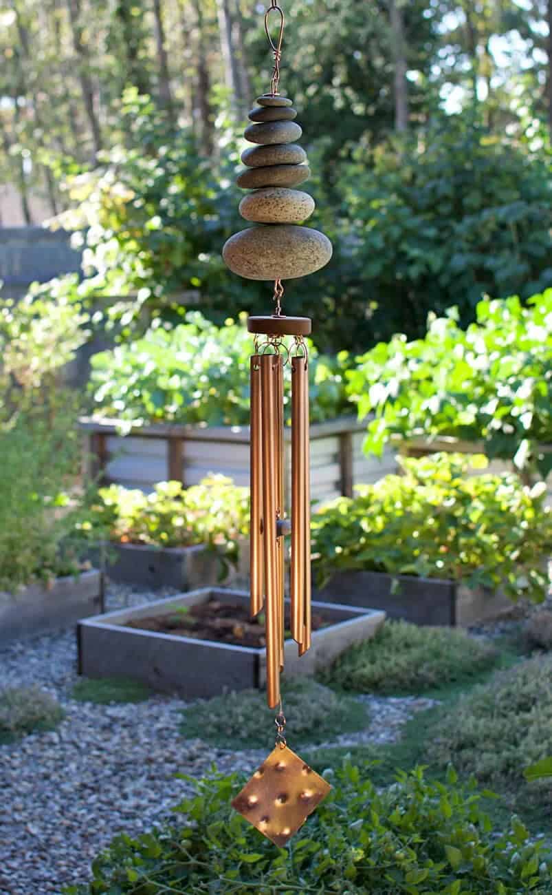 Suspended Stacked Stone Wind Chime