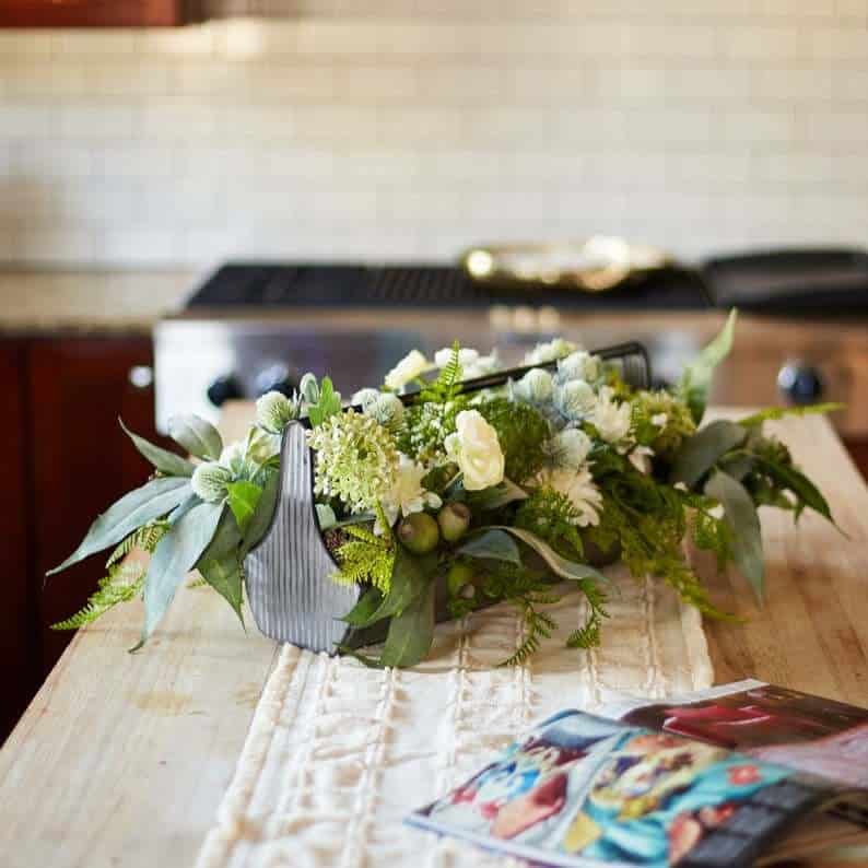 Small Metal Vintage Toolbox Flower Display