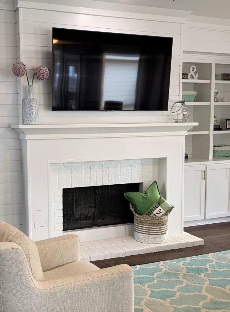 Preppy Casual Shiplap Fireplace Makeover