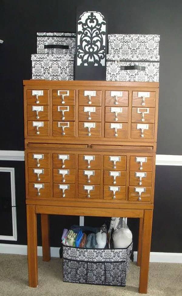 Card Catalog Storage Crafting Shelf