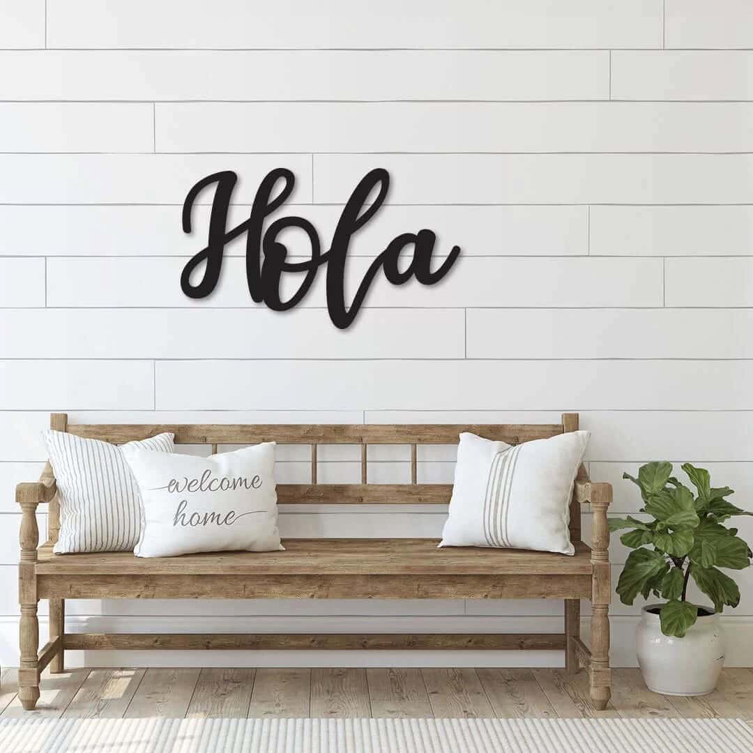 Hola Metal Welcoming Wall Art