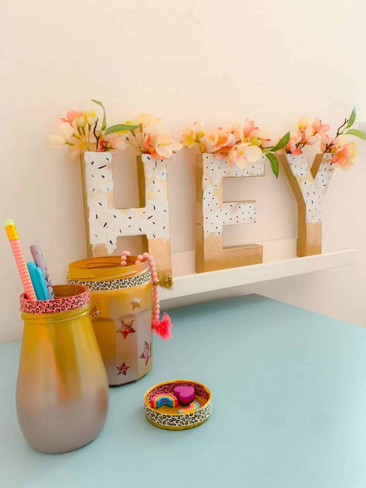 Unique Handmade “Hey” Typography Vase