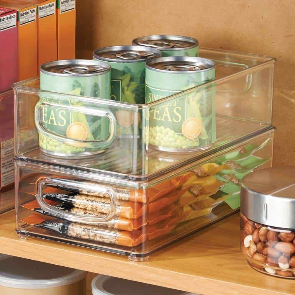 Stackable Clear Kitchen Storage Bins