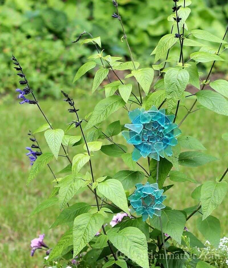 Small Sea Glass Flower Garden Ornament