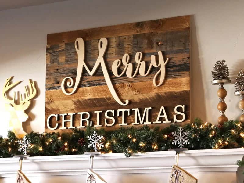 DIY “Merry Christmas” Wall Sign