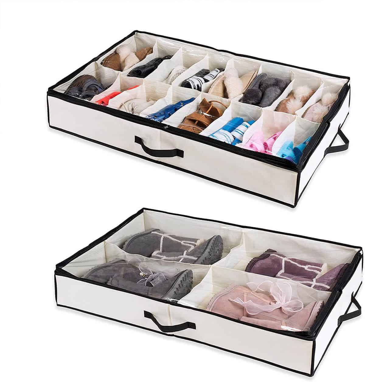 Under-Bed Shoe Drawer Organizers