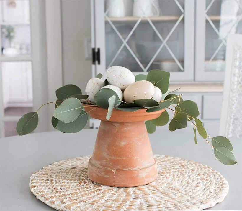 Terra Cotta Easter Theme Centerpiece