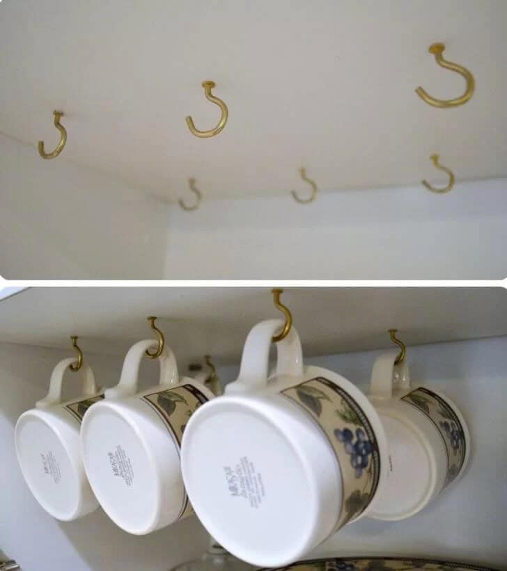 Under the Shelf DIY Mug Storage