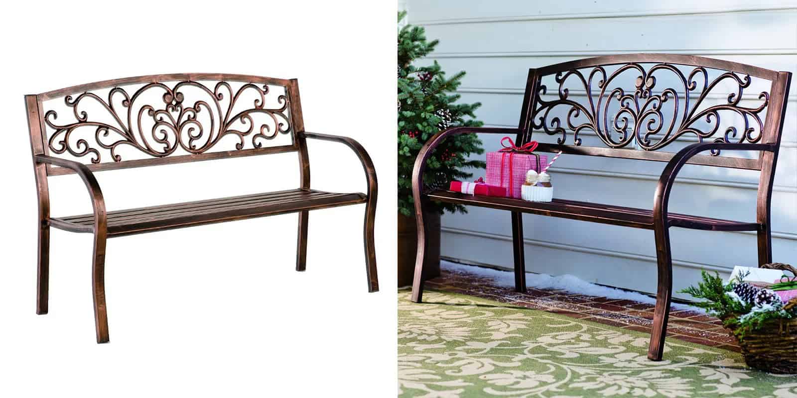 Bronze Finish Blooming Garden Bench