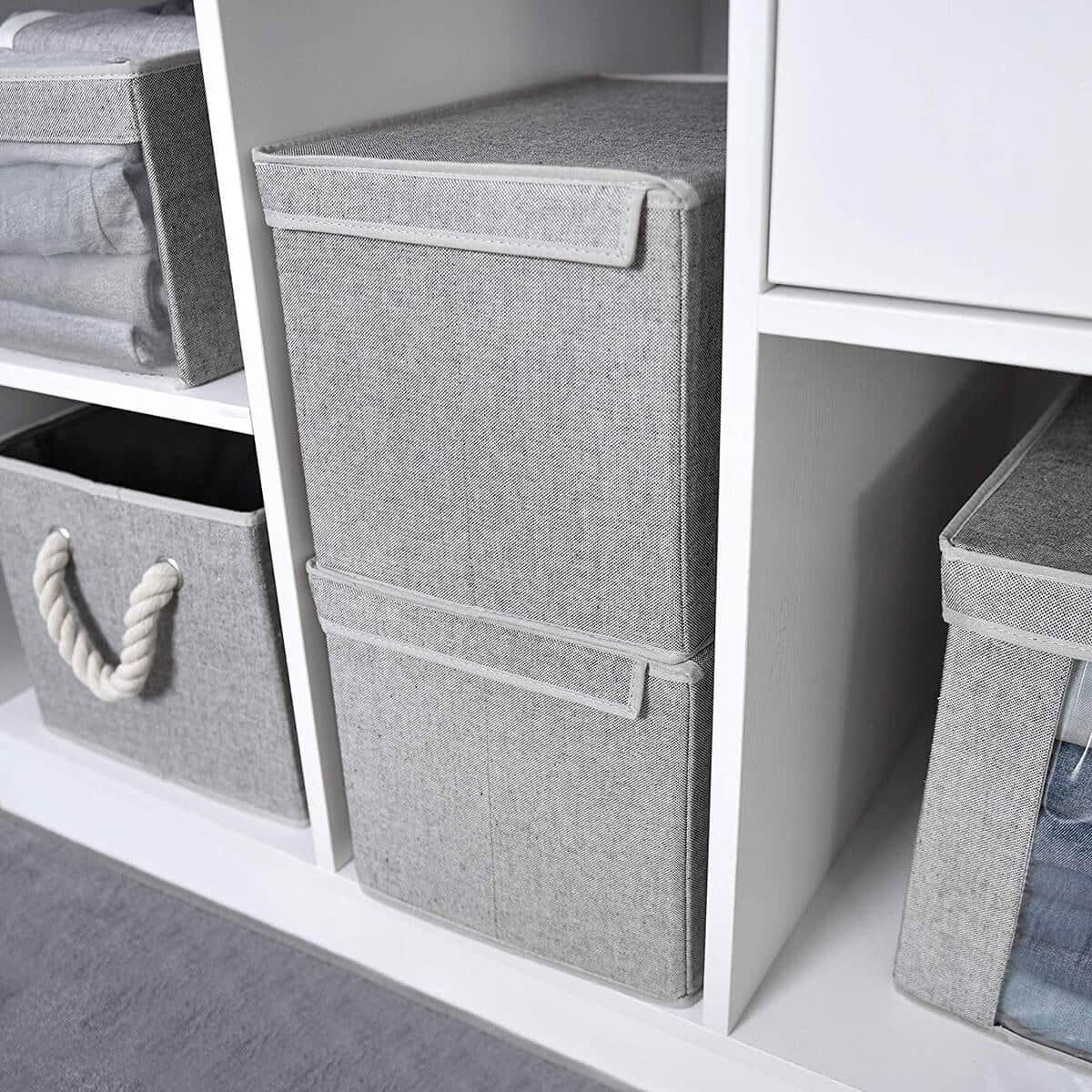 Gorgeous Gray Canvas Boxes and Bins