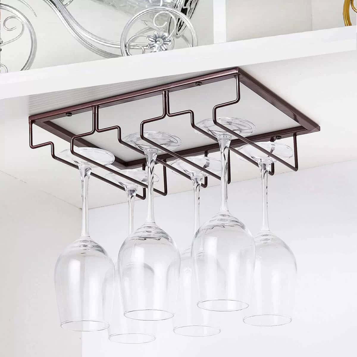 Under the Cabinet Wine Glass Storage