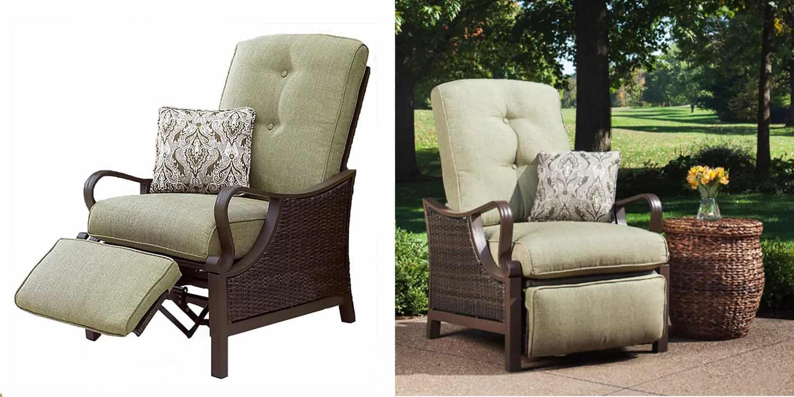 Outdoor Recliner with Accent Pillow