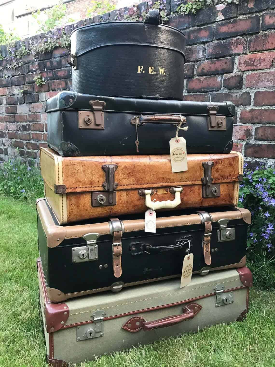 Assorted Vintage Suitcases Storage Solution