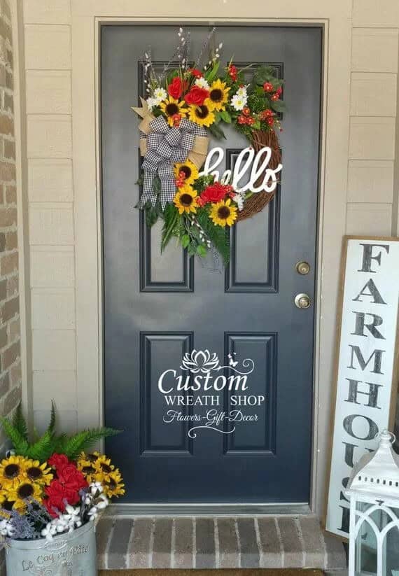 Stunning Grapevine Wreath with Colorful Flowers