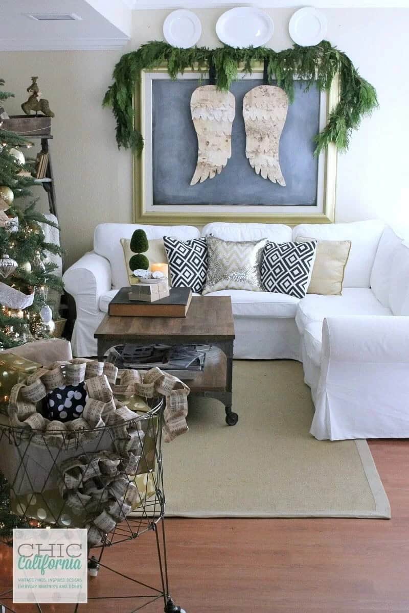 Angel Wings Wall Hanging with Tree Branch