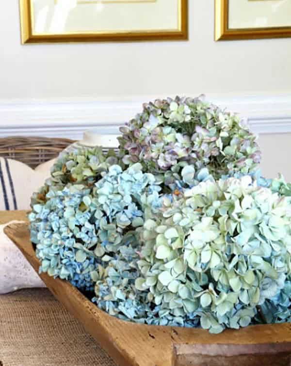 Wooden Bowl Styled with Flowers