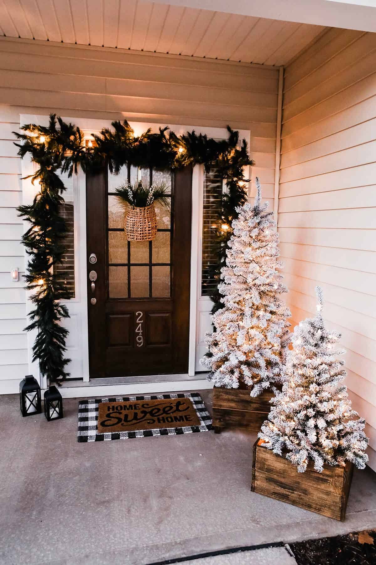 Rustic Festive Winter Light-Up Porch