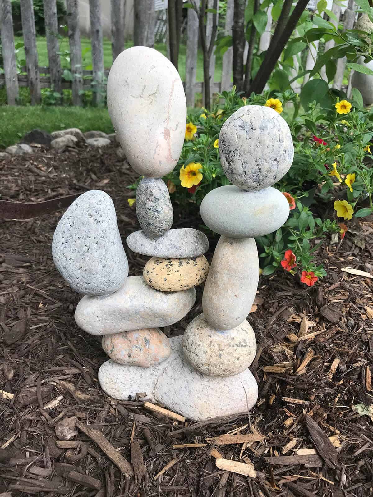 Stacked Natural Stone Garden Sculpture