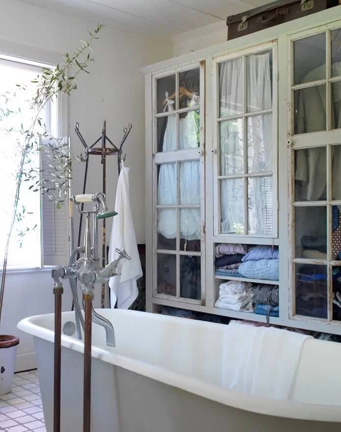 Linen Closet with Antique Doors