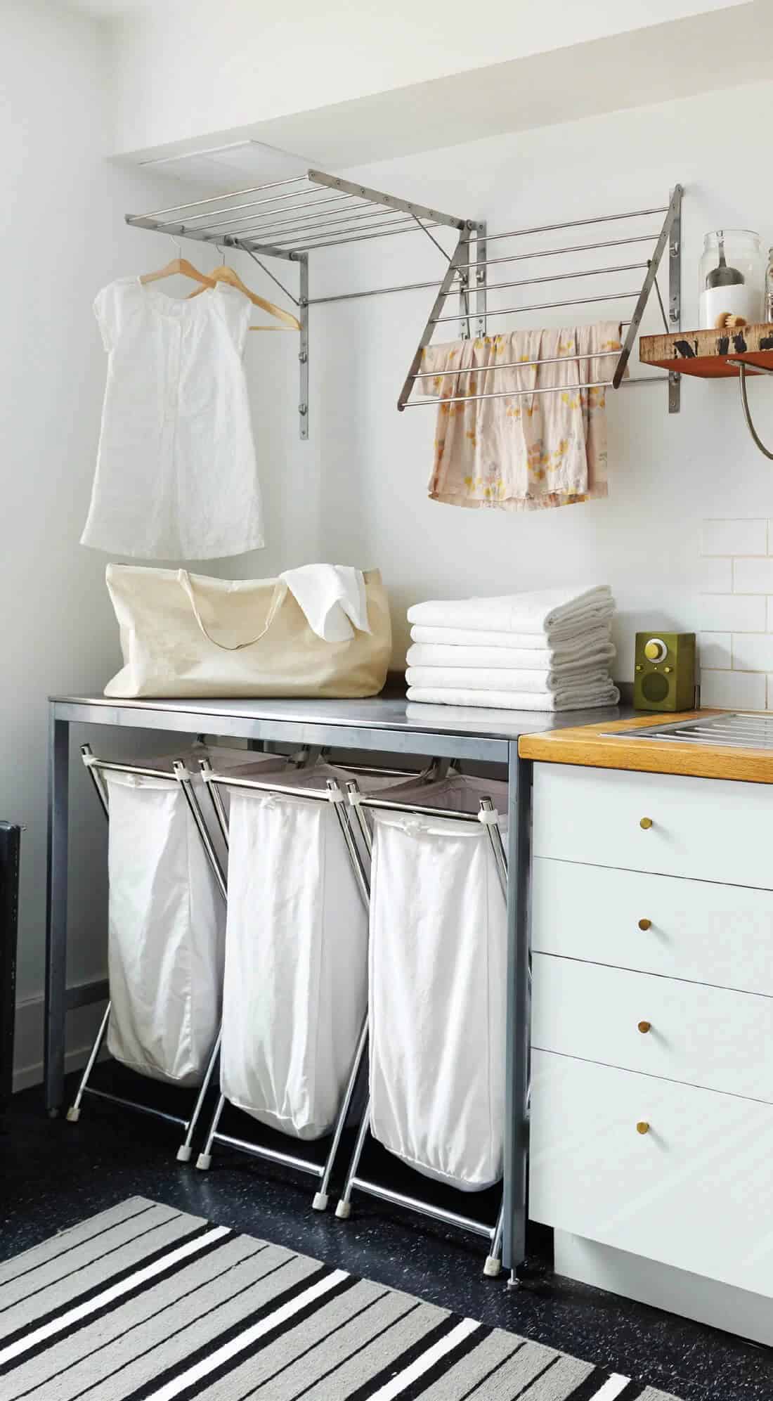 Beachy Laundry Room with Easy Sorting