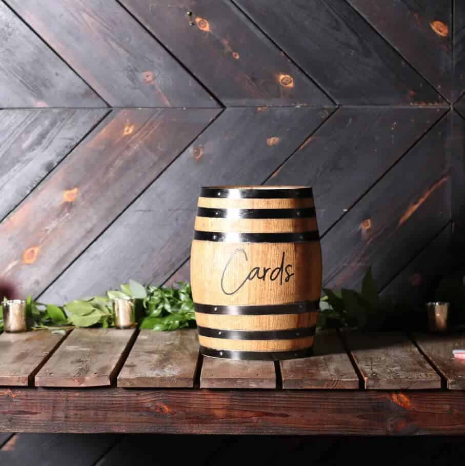 Whiskey Barrel Wedding Card Box