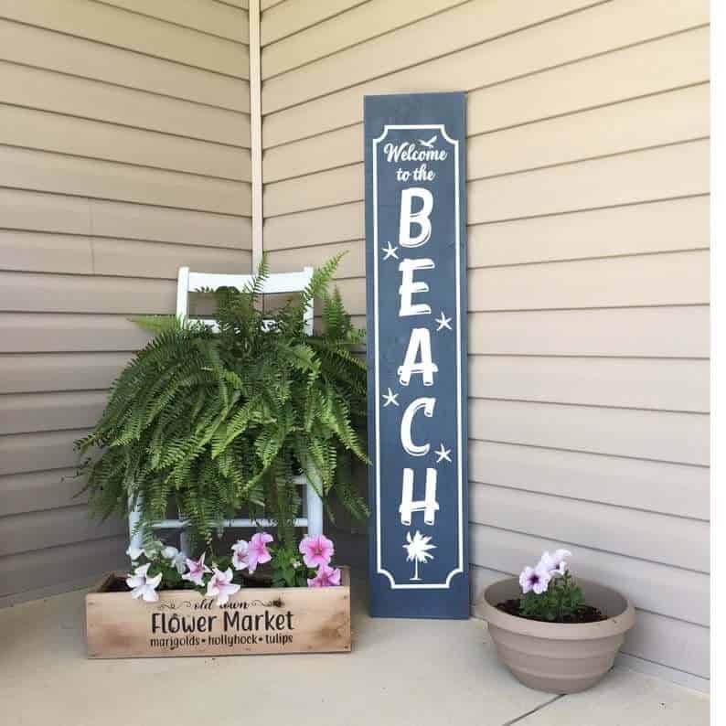 Welcome to the Beach Vertical Porch Sign