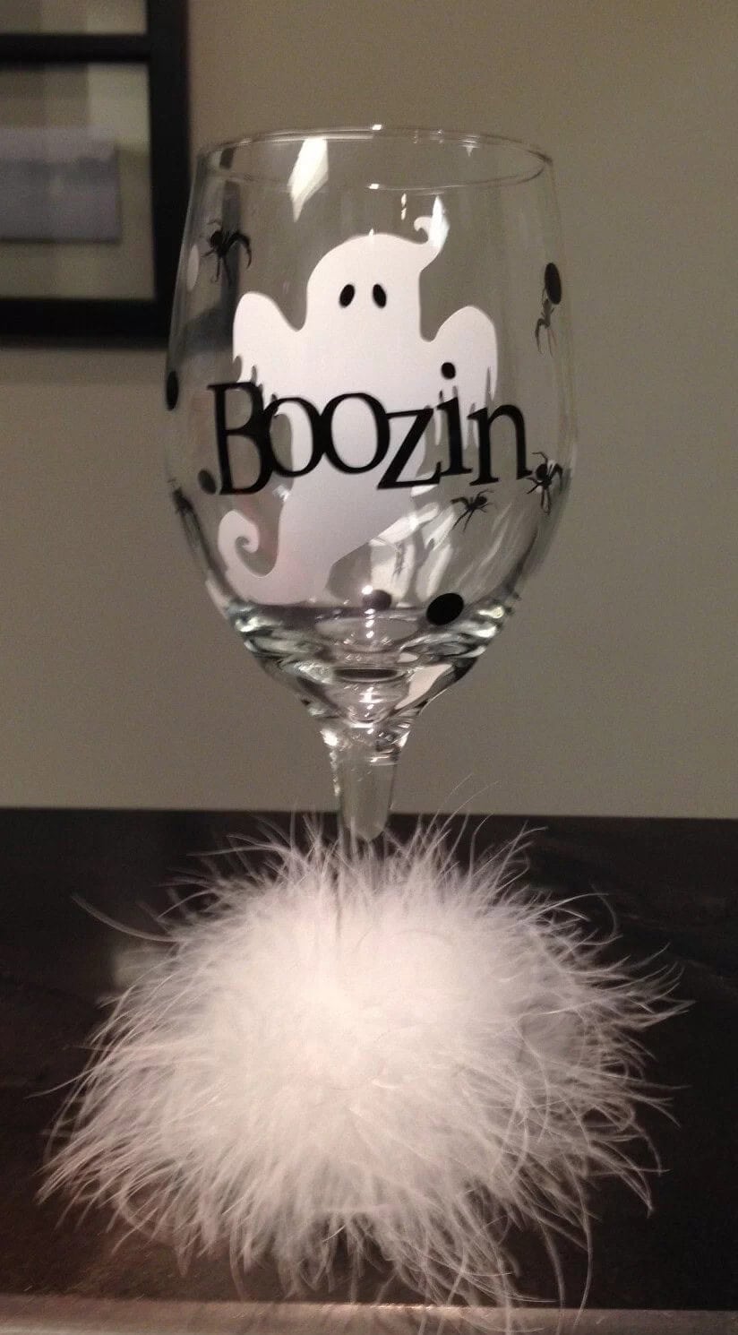 “Boozin” Halloween Wine Glass Tutorial