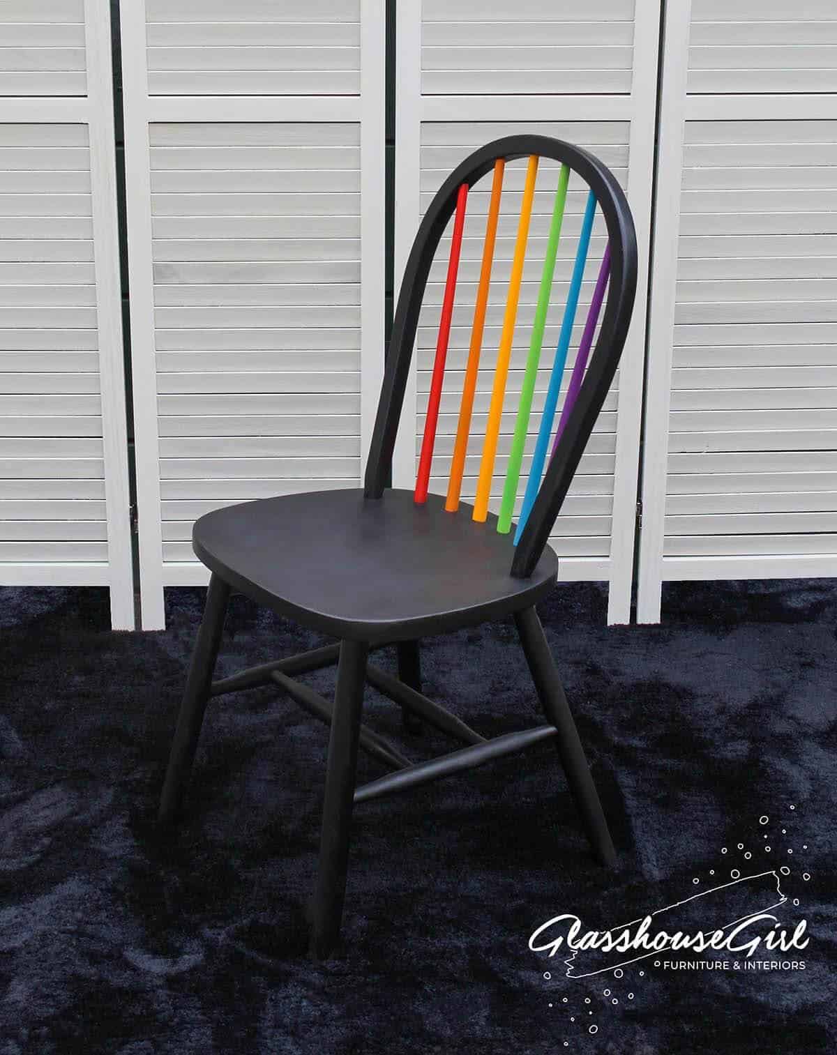 Dining Chair with Rainbow Stick Inserts