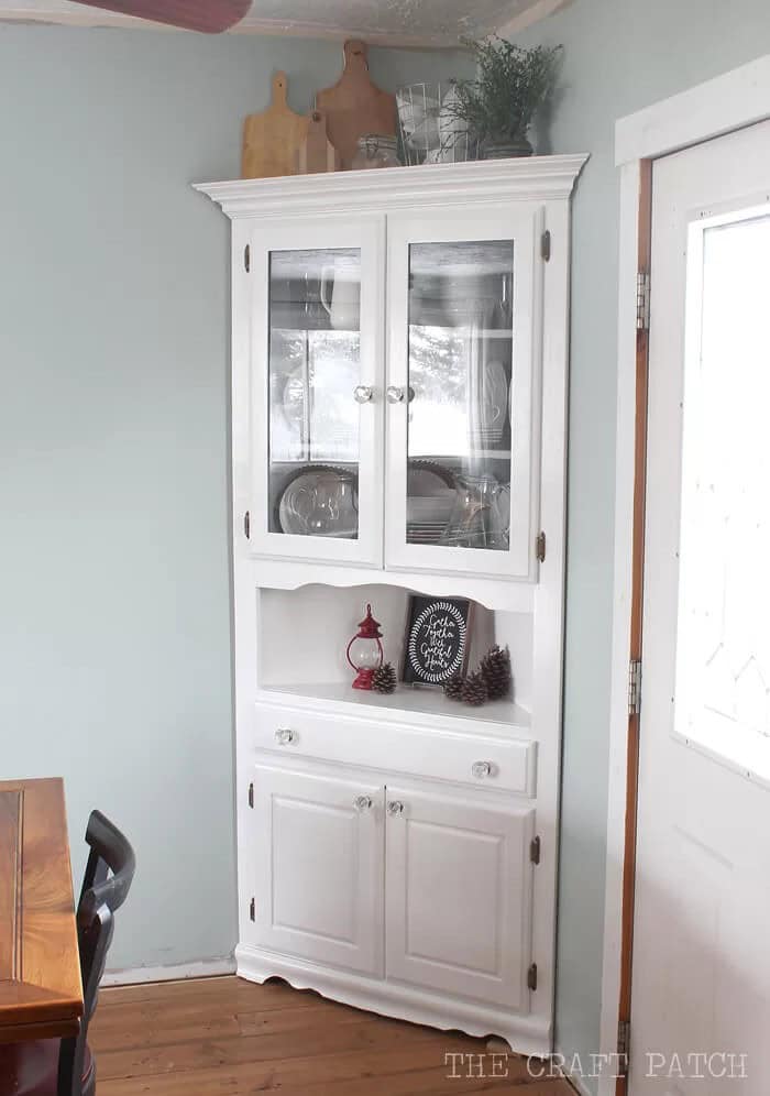 White China Cabinet in the Corner