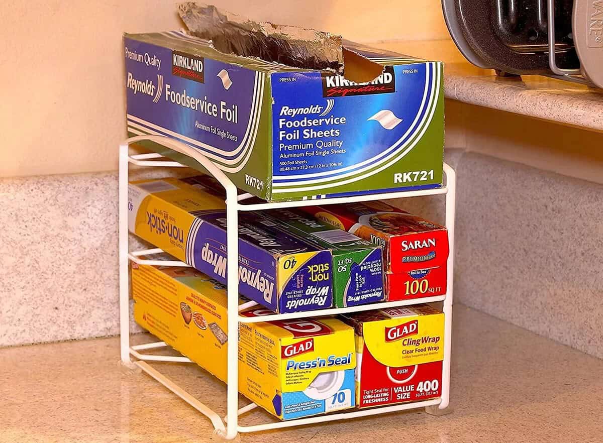 Kitchen Wrap Organizing Rack with Three Shelves