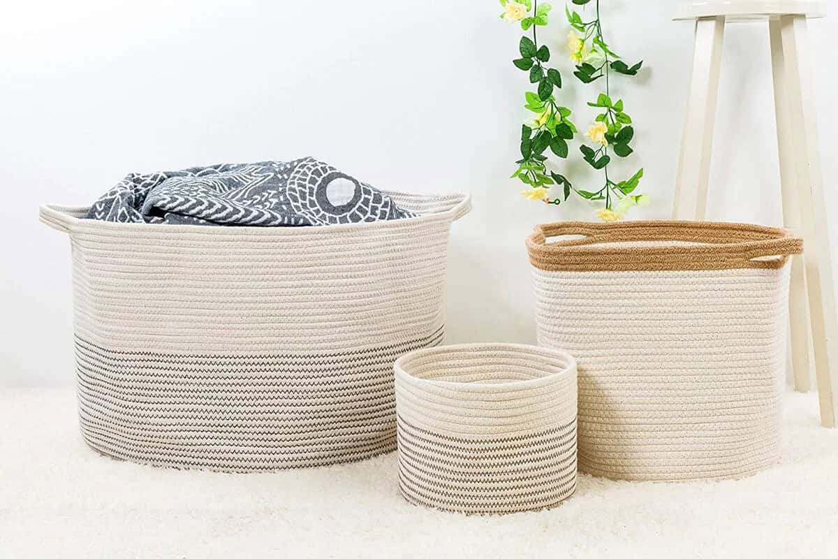 Large Cotton Rope Basket with Handles